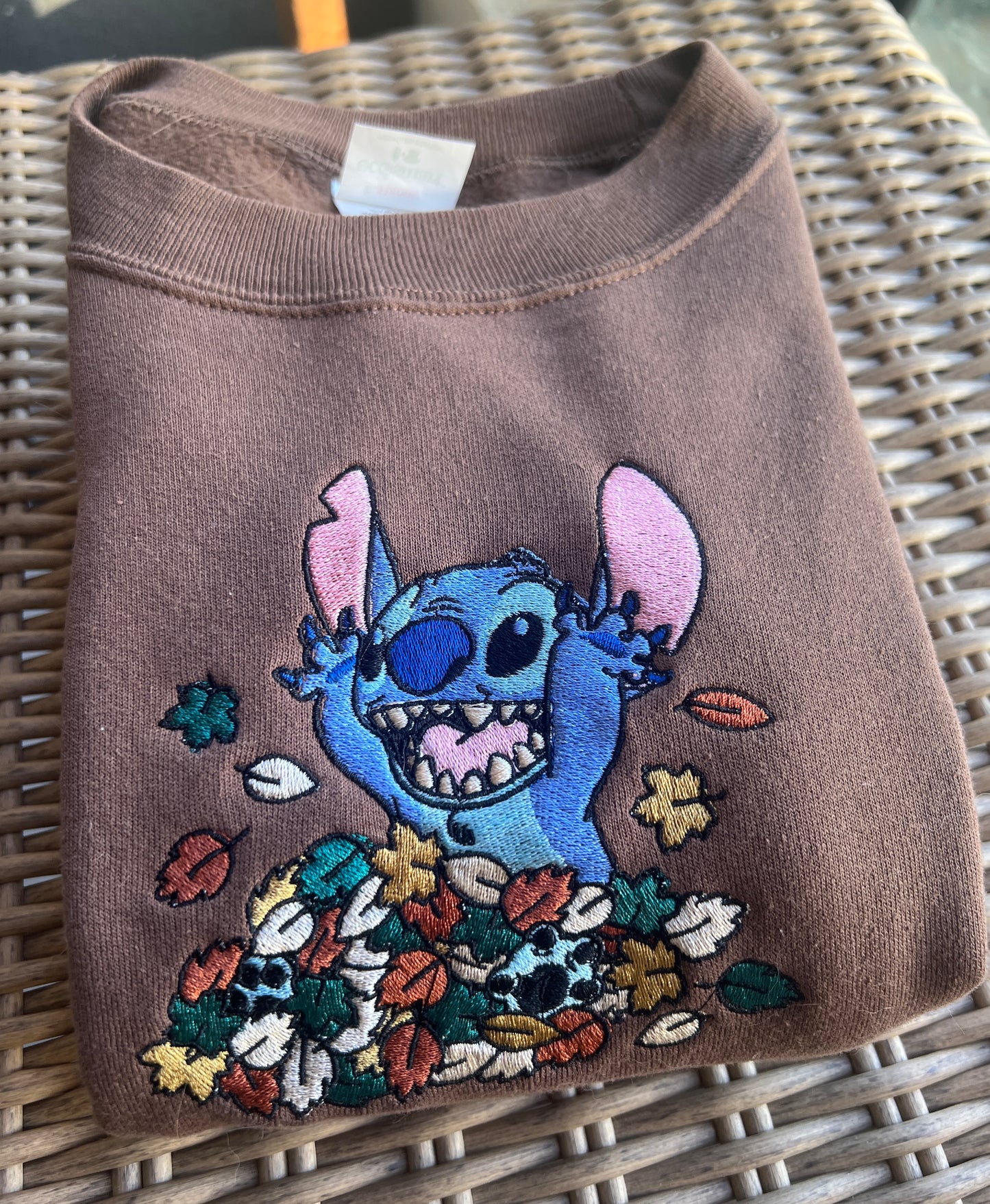 Stitch Fall Leaves Crewneck