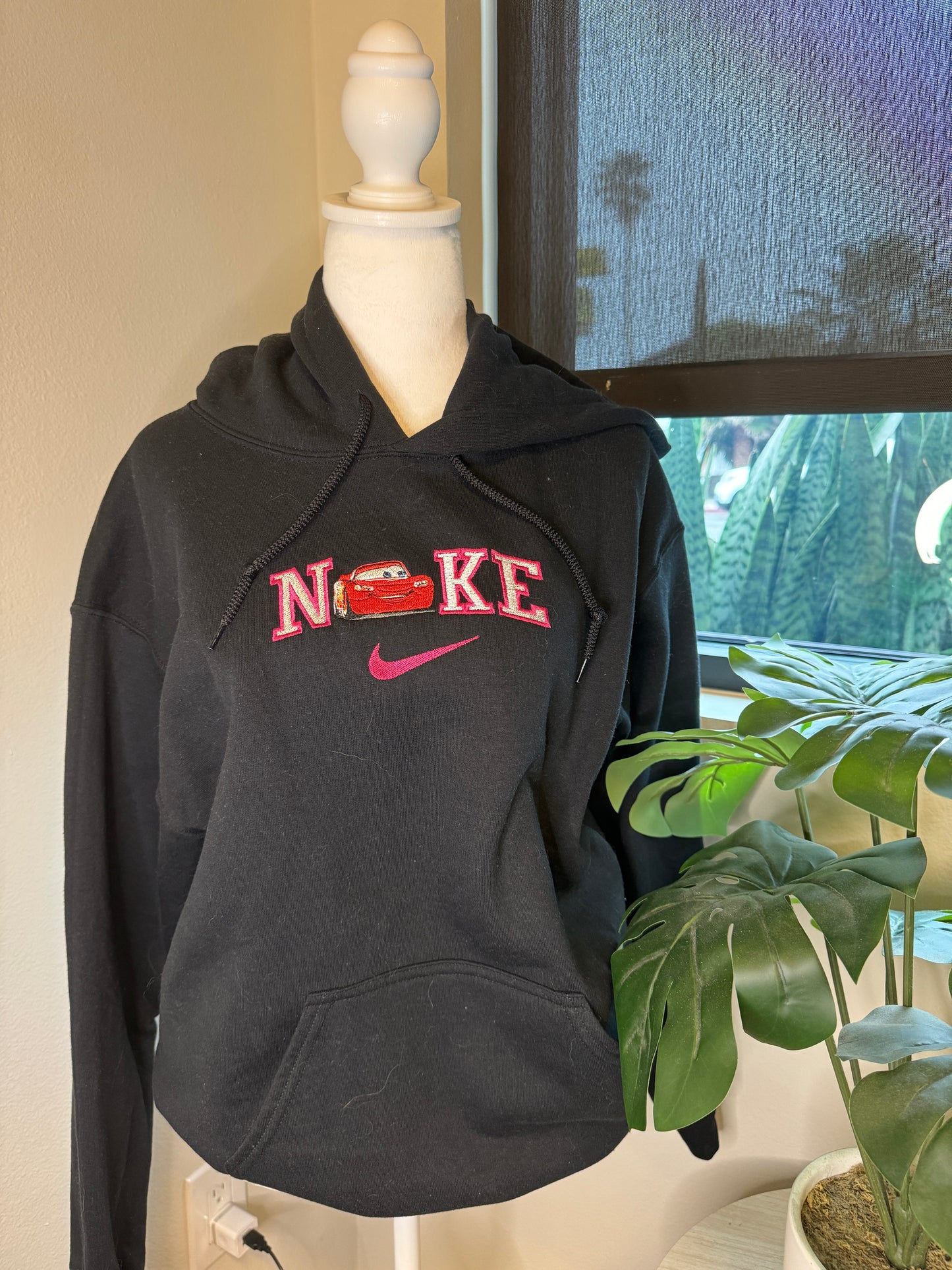 Lightening McQueen Embroidered Hoodie Black M CLEARANCE
