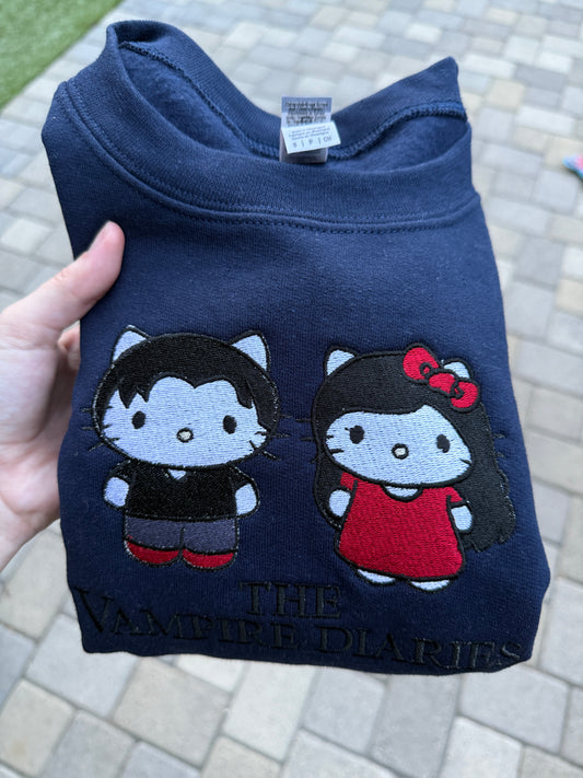 The Vampire Diaries Stefan and Elena Crewneck