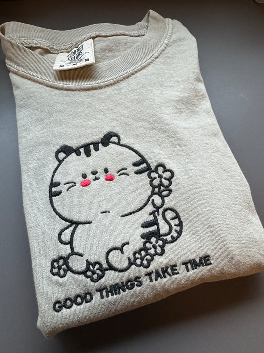 Good Things Take Time Embroidery
