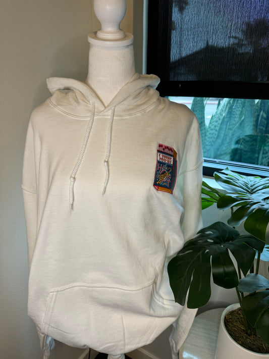 Hot Embroidered Hoodie White L CLEARANCE