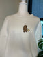 Brown Bear Embroidered Crew White 2XL CLEARANCE