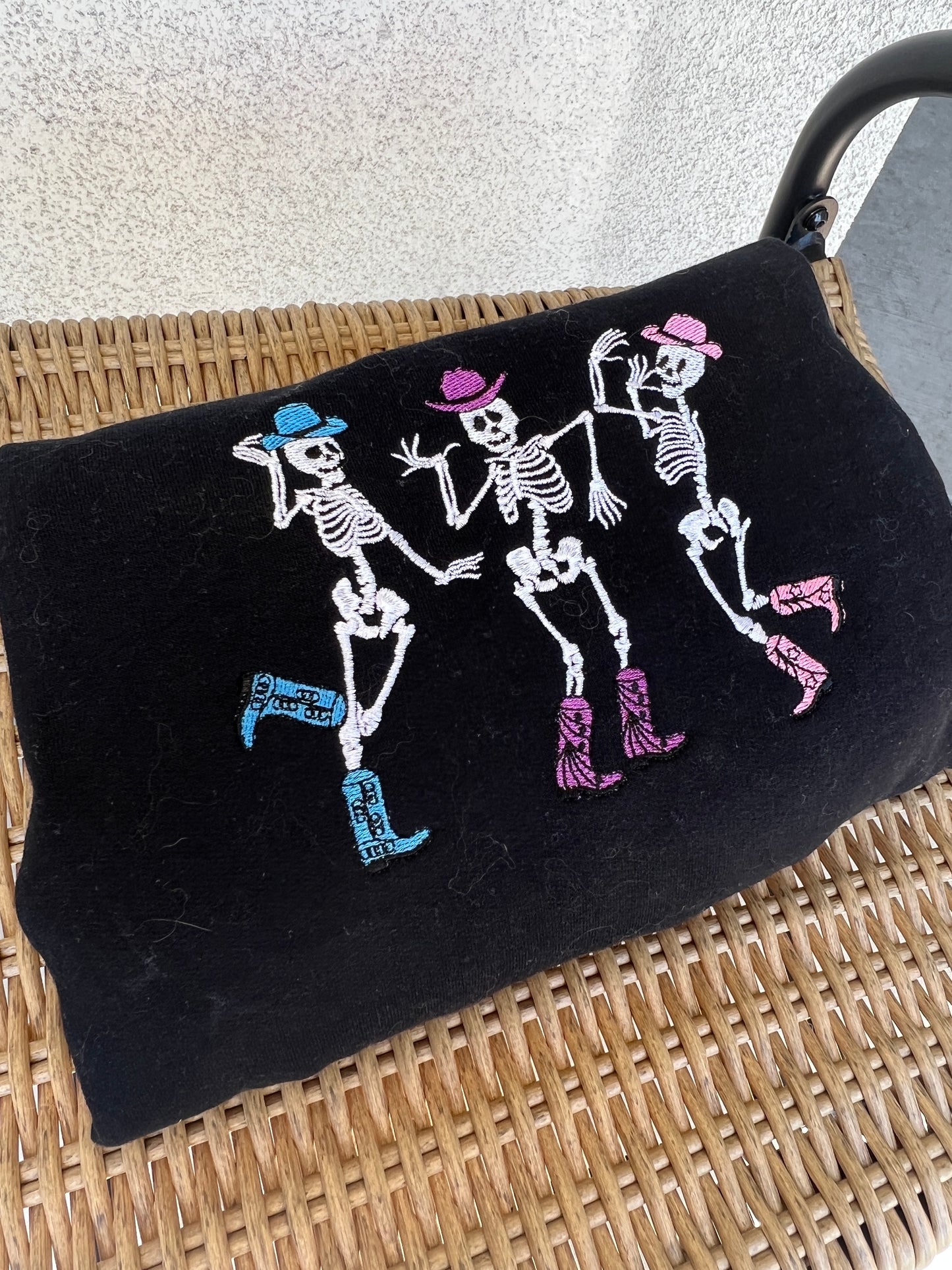 Skeleton Cowgirls Embroidered Sweatshirt