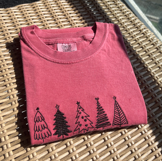 Xmas Tree Embroidered Shirt