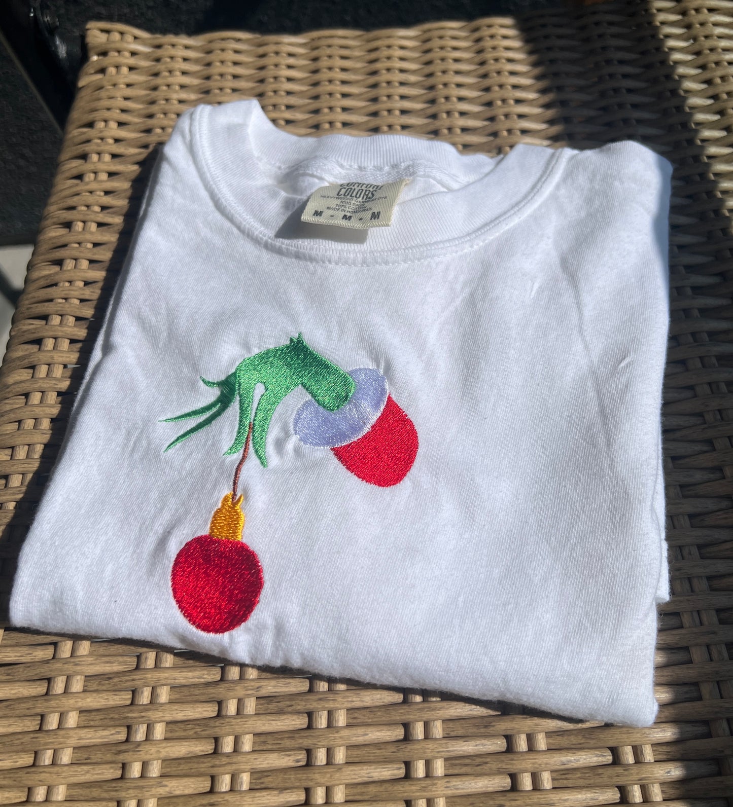Grinch Ornament Embroidered Shirt