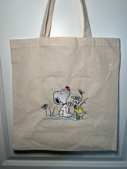 Snoopy Embroidered Tote Bag