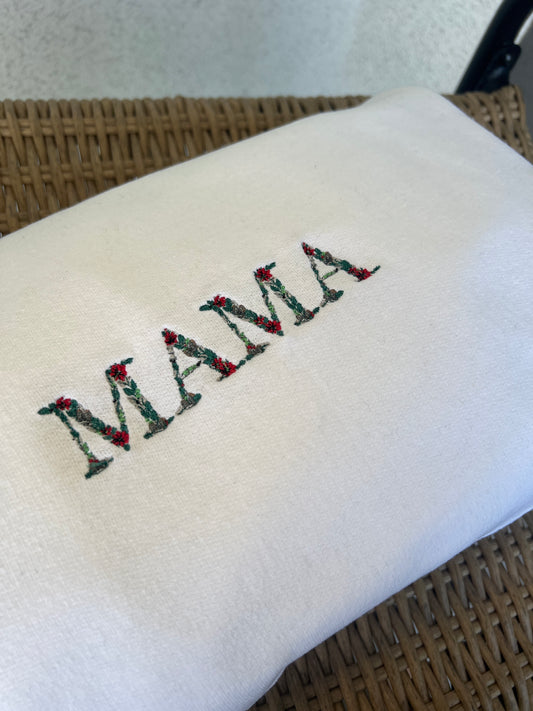 Floral Mama Christmas Embroidered Sweatshirt
