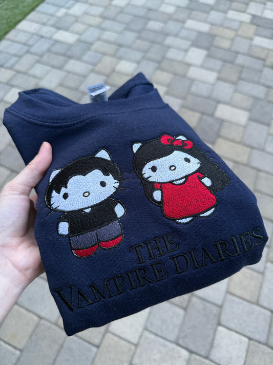 The Vampire Diaries Stefan and Elena Crewneck