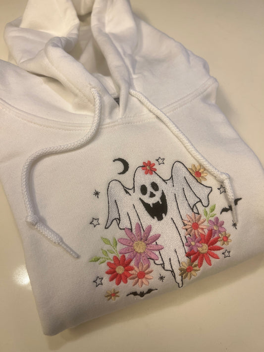 Floral Ghost Embroidered Sweatshirt