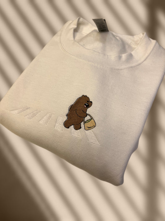 Brown Bear Embroidered Sweatshirt